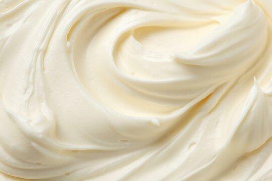 Smooth, creamy buttercream frosting swirls together, creating a delectable texture perfect for cakes and desserts