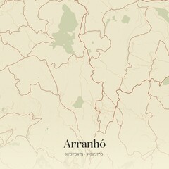 Vintage map of Arranh�, Portugal. 