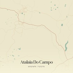 Vintage map of Atalaia Do Campo, Portugal. 