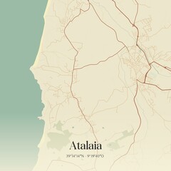Vintage map of Atalaia, Portugal. 