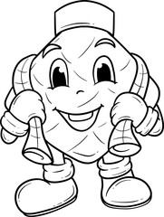 ketupat ramadhan character cartoon outline