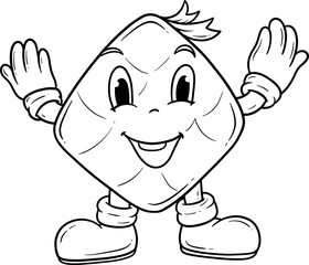 ketupat ramadhan character cartoon outline
