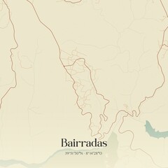 Vintage map of Bairradas, Portugal. 