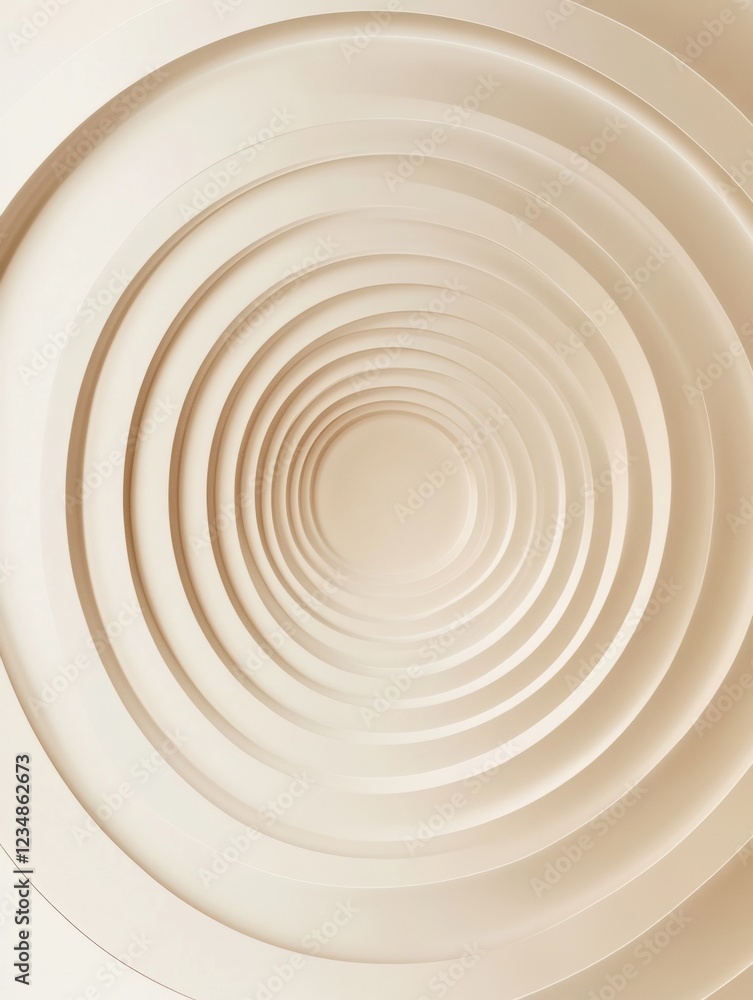 Poster beautiful concentric circles create a calm and soothing visual effect in neutral tones. generative a