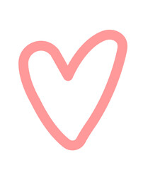 Heart clip art design on plain white transparent isolated background for card, shirt, hoodie, sweatshirt, apparel, tag, mug, icon, poster or badge