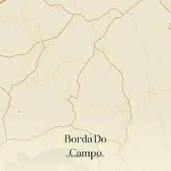 Obraz premium Vintage map of Borda Do Campo, Portugal. 