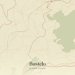 Fototapeta premium Vintage map of Bustelo, Portugal. 