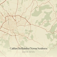 Fototapeta premium Vintage map of Caldas Da Rainha (Nossa Senhora, Portugal. 