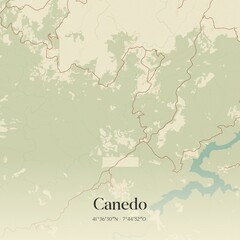 Obraz premium Vintage map of Canedo, Portugal. 