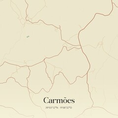 Obraz premium Vintage map of Carmões, Portugal.