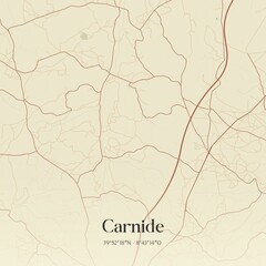 Obraz premium Vintage map of Carnide, Portugal. 