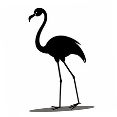 flamingo silhouette isolated on white