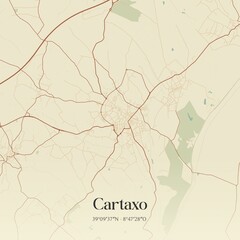 Obraz premium Vintage map of Cartaxo, Portugal. 