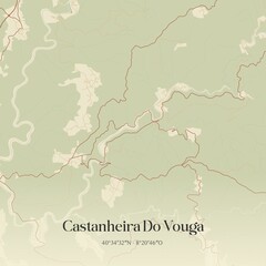 Obraz premium Vintage map of Castanheira Do Vouga, Portugal. 