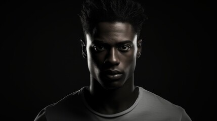 Obraz premium man intense portrait dark background