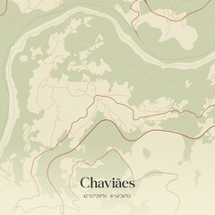 Fototapeta premium Vintage map of Chaviães, Portugal.