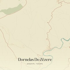 Vintage map of Dornelas Do Z�zere, Portugal. 