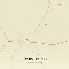 Vintage map of Ervas Tenras, Portugal. 