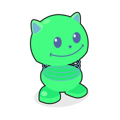 Green Cat Spring Toy