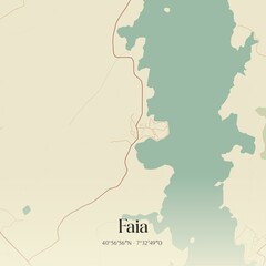 Obraz premium Vintage map of Faia, Portugal. 