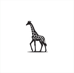 Black silhouette giraffe vector