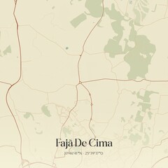 Vintage map of Fajã De Cima, Portugal.