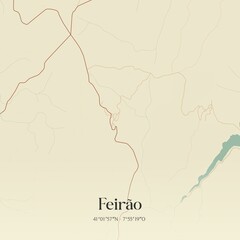 Vintage map of Feirão, Portugal.