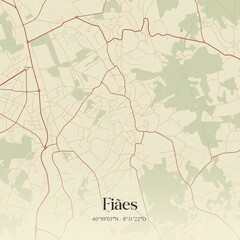 Vintage map of Fiães, Portugal.