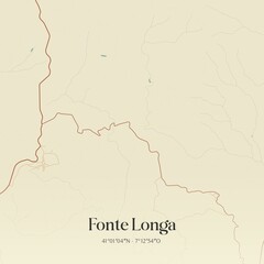 Vintage map of Fonte Longa, Portugal. 