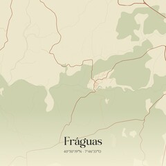 Fototapeta premium Vintage map of Fr�guas, Portugal. 
