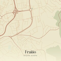 Obraz premium Vintage map of Fraião, Portugal.