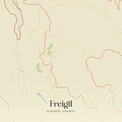 Vintage map of Freigil, Portugal. 