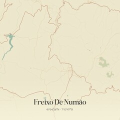 Obraz premium Vintage map of Freixo De Numão, Portugal.