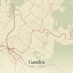 Fototapeta premium Vintage map of Gandra, Portugal. 