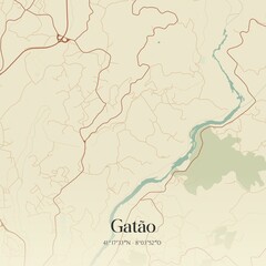 Obraz premium Vintage map of Gatão, Portugal.