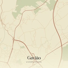 Obraz premium Vintage map of Gavião, Portugal.