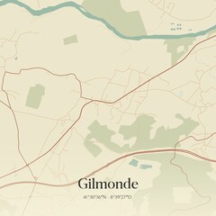 Fototapeta premium Vintage map of Gilmonde, Portugal. 
