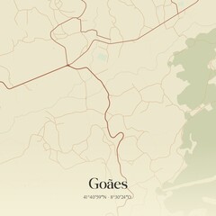 Obraz premium Vintage map of Goães, Portugal.