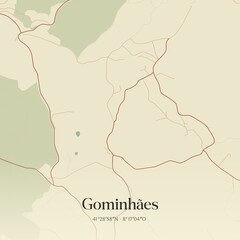 Vintage Map Gominh Portugal 