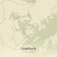Fototapeta premium Vintage map of Gondoriz, Portugal. 