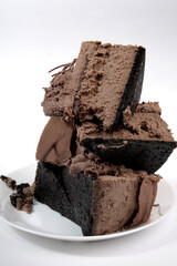pieces of chocolate cake on a stick