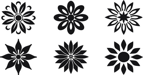 Fototapeta premium flower icon vector illustration. flower icons simple vector art. flower icons. Flowers icon set. Spring, floral, nature, petals, bouquet, leaves, flower arrangement, eco symbol collection.
