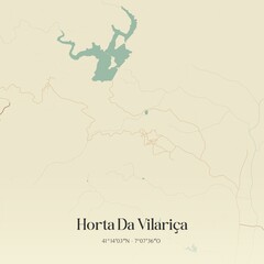 Vintage map of Horta Da Vilari�a, Portugal. 