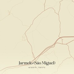 Vintage map of Jarmelo (São Miguel), Portugal.