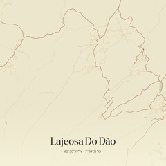 Vintage map of Lajeosa Do Dão, Portugal.