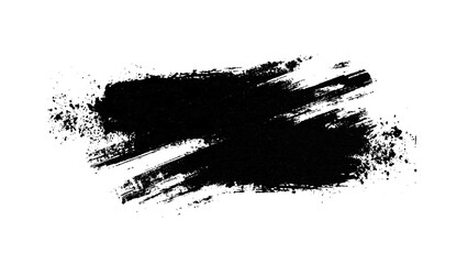 Simple black brush strokes on a white background. Abstract Black Brush Stroke on White Canvas. Abstract black in splash, paint, brush strokes, stain grunge isolated on white background,