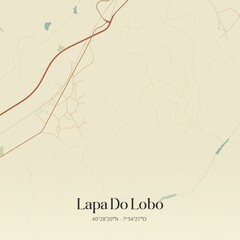 Vintage map of Lapa Do Lobo, Portugal. 