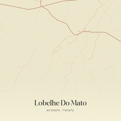 Fototapeta premium Vintage map of Lobelhe Do Mato, Portugal. 