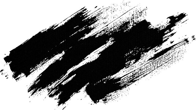 Fototapeta Simple black brush strokes on a white background. Abstract Black Brush Stroke on White Canvas. Abstract black in splash, paint, brush strokes, stain grunge isolated on white background,