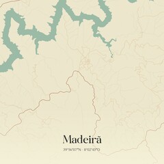 Vintage map of Madeirã, Portugal.